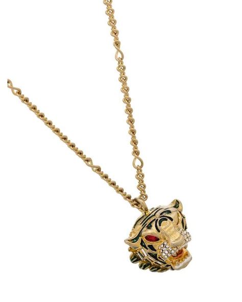 gucci flora heart necklace|gucci tiger head necklace.